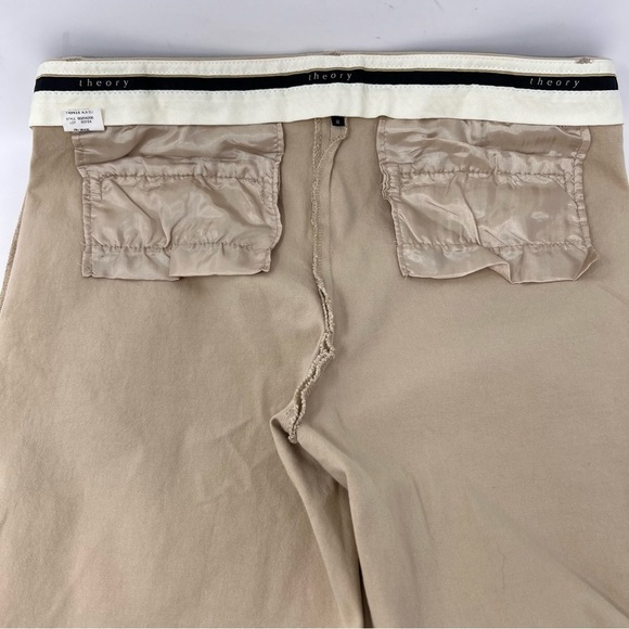 Theory Women’s Tan Cotton Stretch Chino Bermuda Shorts Size 8 Pockets Neutral - Picture 7 of 9